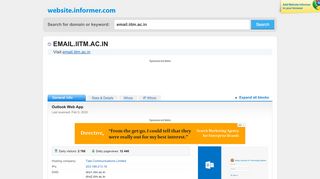 
                            5. email.iitm.ac.in at WI. Outlook Web App - Website Informer - Iitm Email Portal