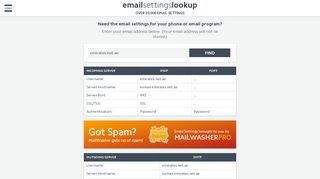 
                            8. emailsettingslookup Over 20000 email settings - Free email ... - Mail Emirates Net Ae Login