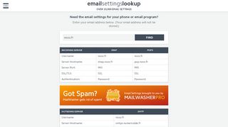 
                            7. emailsettingslookup Over 20000 email settings - Free email ... - Noos Fr Login