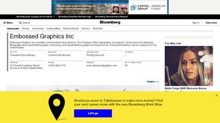
                            7. Embossed Graphics Inc - Company Profile and News ... - Embossed Graphics Portal