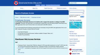 
                            1. Employee Access - EisenhowerHealth.org - Eisenhower Medical Center Employee Portal