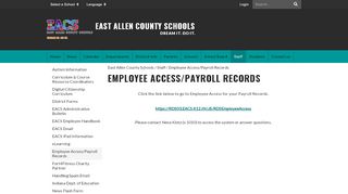 
Employee Access/Payroll Records - East Allen County Schools
