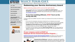 
                            3. Employee Award Redemption Information | Select-Your-Gift - Eawardcenter Com Login