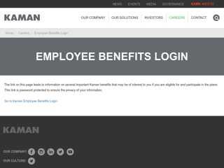 Employee Benefits Login  Kaman