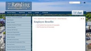 
                            3. Employee Benefits | Reading MA - Reading Employee Portal
