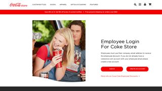 Employee Discount Login  Coke Store