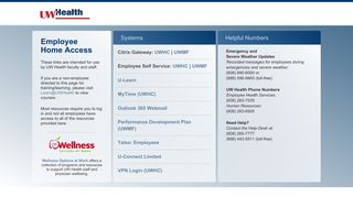 
                            1. Employee Home Access - UW Health - Uw Health Employee Portal