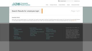 
                            4. employee login | Community Health Systems (CHS)