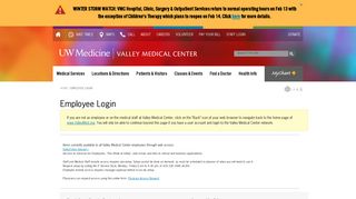
Employee Login - Valley Medical Center

