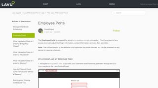 
                            4. Employee Portal – Lavu Support - Lavu Employee Portal