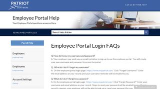 
                            4. Employee Portal Login FAQs - Patriot Software - My Patriot Employer Portal