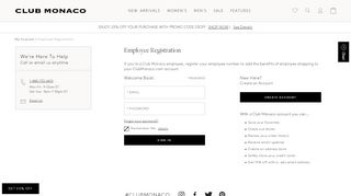 
                            9. Employee Registration - Club Monaco