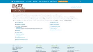 
                            1. Employee Resources | OSF HealthCare - Osfhealthcare Org Portal
