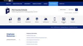 
                            2. Employee Resources - Pitt County Schools - Pitt County Schools Email Portal