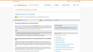 Employee Self-Service administration - CS Professional Suite - Cs Payroll Portal