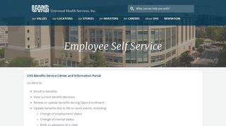 
                            5. Employee Self Service & Benefits Service Center | UHS - Ush Employee Portal