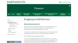 
                            2. Employee Self-Service - Dartmouth College - Dartmouth Employee Self Service Portal