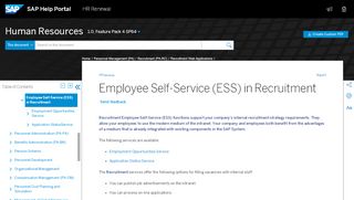 
                            5. Employee Self-Service (ESS) in Recruitment - SAP Help Portal - Sap Able Group Ess Portal