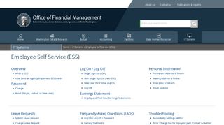 
Employee Self Service (ESS) | Office of Financial Management  
