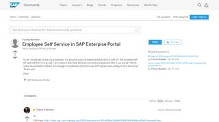 Employee Self Service in SAP Enterpise Portal - SAP Q&A - SAP Answers - Sap Corporate Portal Employee