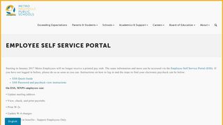 
Employee Self Service Portal — Metro Nashville Public Schools
