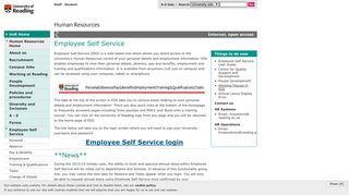 
                            4. Employee Self Service - University of Reading - Reading Employee Portal
