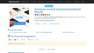 
                            6. Employee ucentral stanleyblackanddecker Results For ... - Ucentral Stanley Black And Decker Login