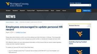 
                            7. Employees encouraged to update personal HR record ... - Wvu Ultimate Portal
