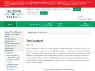 Employment | Delaware Technical Community College