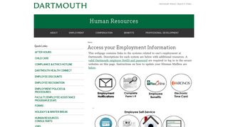 
                            1. Employment Information - Dartmouth Employee Self Service Portal