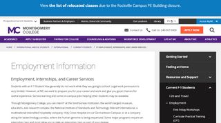 
                            6. Employment Information | Montgomery College, Maryland - Montgomery College Ejobs Portal
