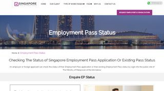 
Employment Pass Status Check - Singapore Employment Pass  
