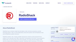 
                            8. Employment verification for RadioShack | Truework