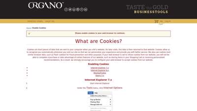 Enable Cookies - Organo Gold