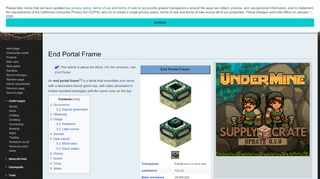 
                            2. End Portal Frame – Official Minecraft Wiki - End Portal Design