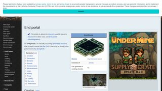 
                            1. End portal – Official Minecraft Wiki - End Portal Design