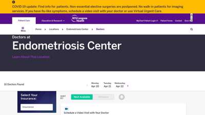 Endometriosis Center Doctors  NYU Langone Health