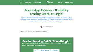 
                            6. Enroll App Review – Usability Testing Scam or Legit? - Scams ... - Enrollapp Portal