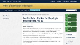 
                            7. Enroll in Okta—the New Two Step Login Service Before July ... - Notre Dame Two Step Portal