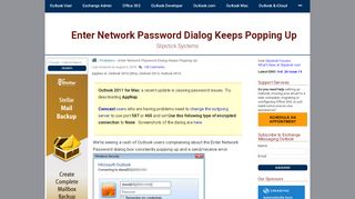 
                            5. Enter Network Password Dialog Keeps Popping Up - Outlook 2007 Portal Keeps Popping Up