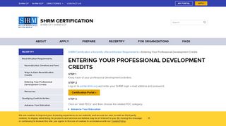 
                            3. Entering Your Professional Development Credits - SHRM - Portal Shrm Org