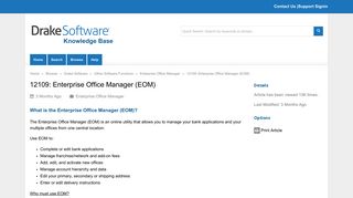 
Enterprise Office Manager (EOM) - Drake Software KB
