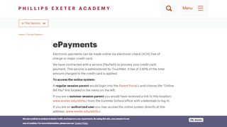 
                            4. ePayments | Phillips Exeter Academy - Exeter Parent Portal