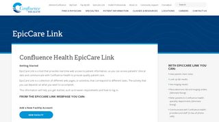 
                            1. EpicCare Link | Confluence Health - Confluence Health Portal