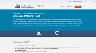 
                            3. EPP - National Finance Center - USDA - National Finance Center's Employee Personal Page Portal