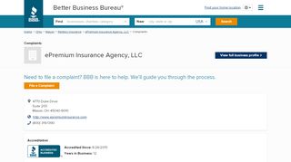 
                            4. ePremium Insurance Agency, LLC | Complaints | Better ... - Epremium Insurance Com Portal