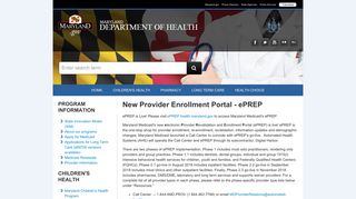 
                            3. ePREP - Maryland Medicaid - Maryland.gov - Maryland Medicaid Provider Portal