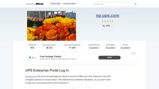 
Ep.ups.com website. UPS Enterprise Portal Log In.  
