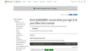 
                            1. Error 0x800488FC | Xbox One Sign-in Error - Xbox Support - Sign In Code 0x800488fc