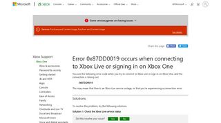 
                            3. Error 0x87DD0019 | Sign In to Xbox Live on Xbox One & Xbox ... - Sign In Error 0x87dd0019
